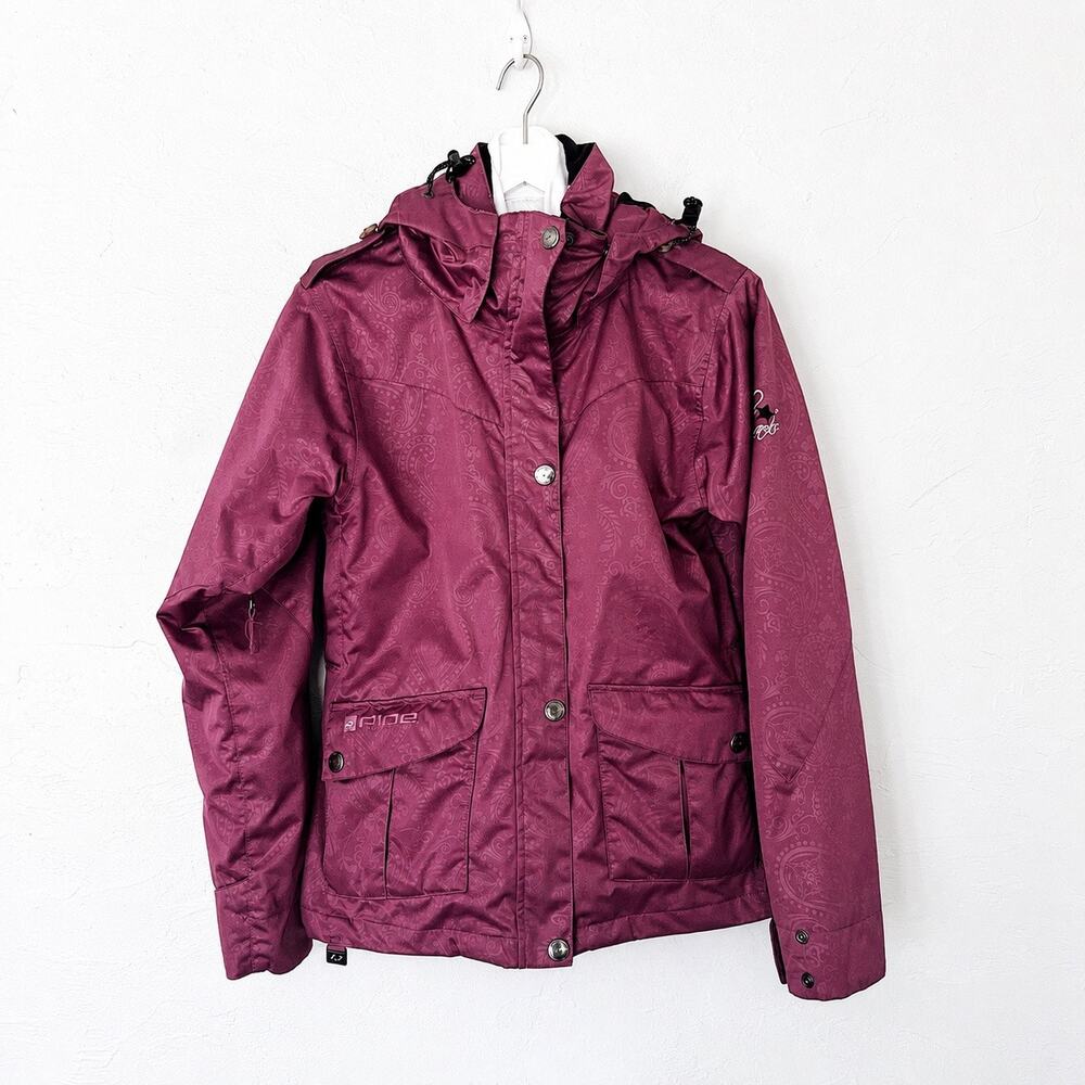 RIDE Snowboards Plum Paisley Ski Jacket S 5K Waterproof Liner Y2K Snow Bunny